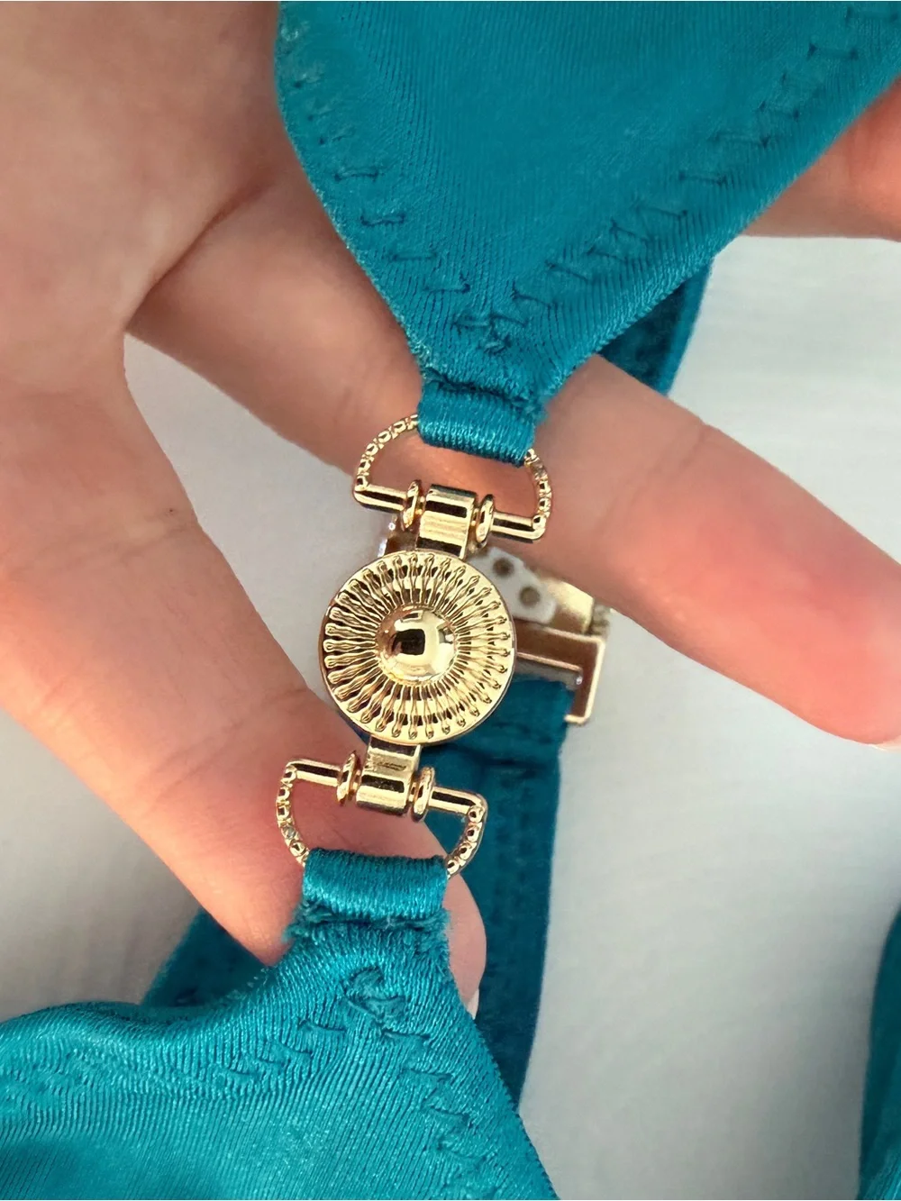 Teal Blue Women's Tie-Side Bikini Set - Picture 4 of 4